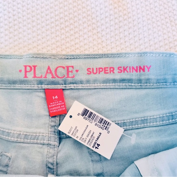 PLACE Girls Denim Super Skinny Stretch Light Blue Jeans - Picture 12 of 15